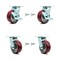 Service Caster 5 Inch Poly on Aluminum Caster Set with Roller Bearings 4 Swivel Lock 2 Brake SCC-30CS520-PAR-TLB-BSL-2-BSL-2 - alternate 1